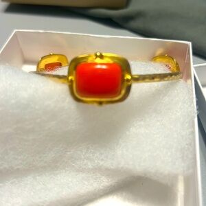 Julie Vos Bangle with Coral/Orange Stones